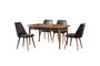 Hanah Home Mesa de Comedor Extensible Mira - 1221 Nogal y Antracita